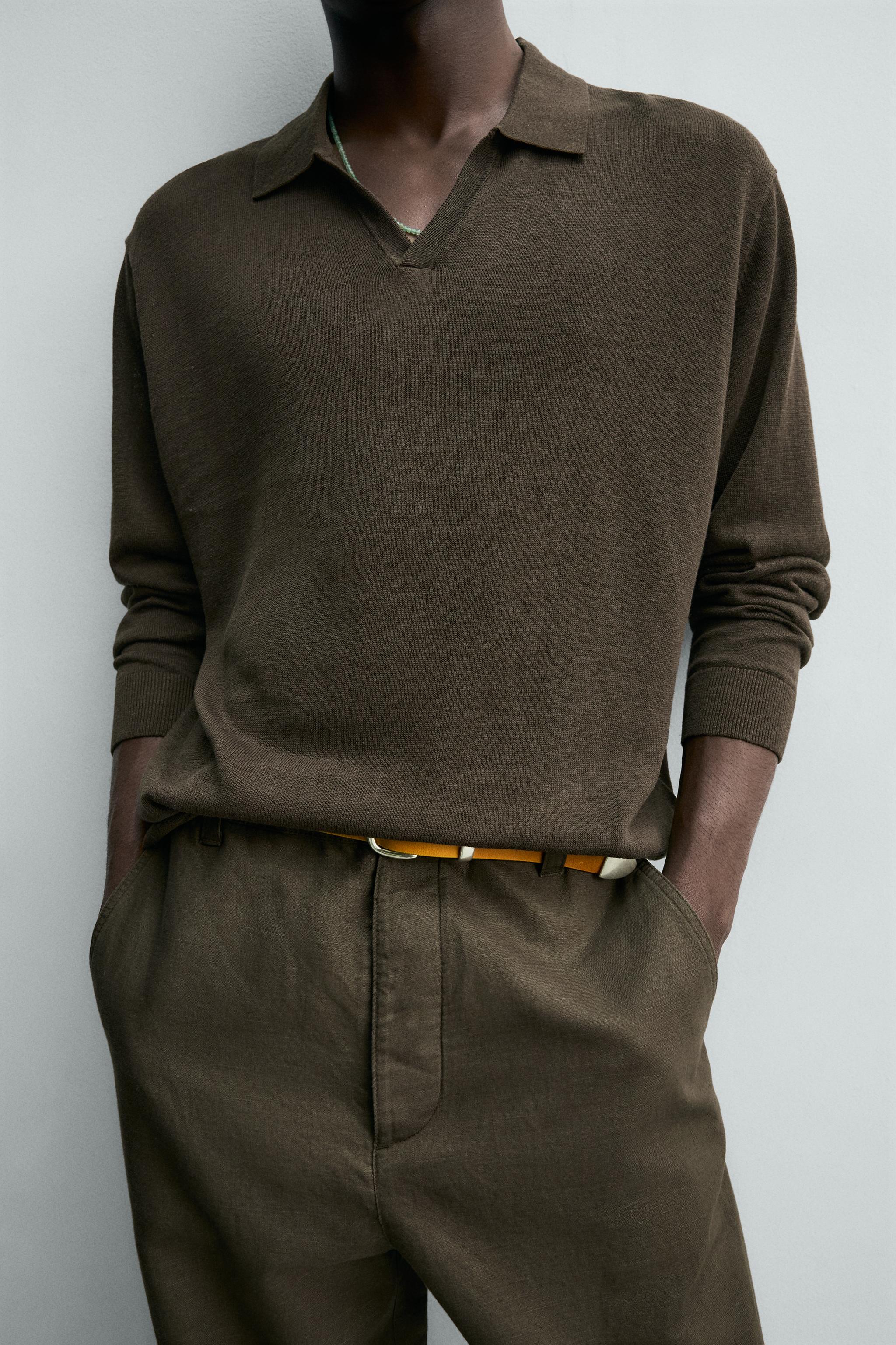 COTTON SILK KNIT POLO SHIRT